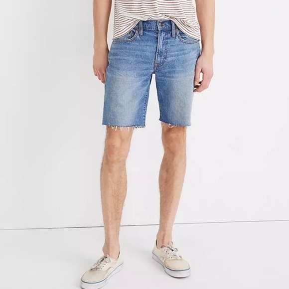 NWT Madewell Mens 9” Denim Shorts In Eastchase Medium Blue Wash - Picture 3 of 9
